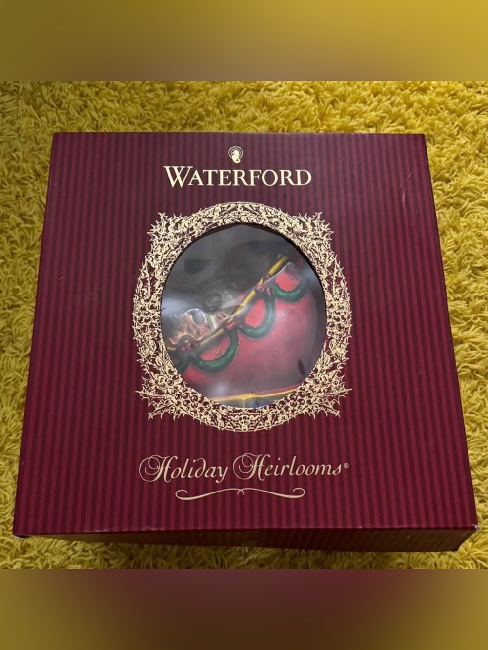 Waterford Holiday Heirlooms LE Christmas Santa Sleigh Glass Centerpiece w/Box